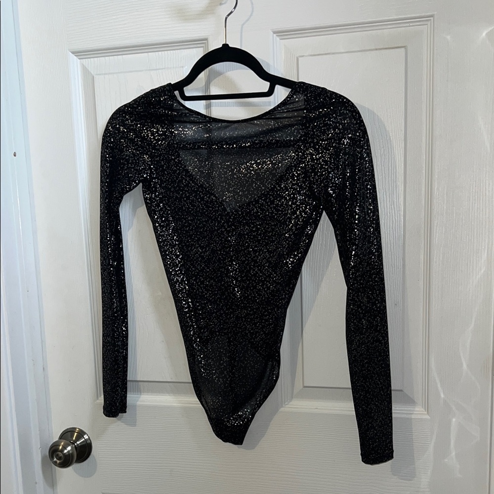 Parade Black Glitter Long Sleeve Bodysuit